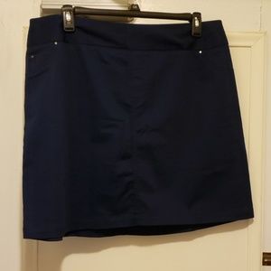Navy blue sateen skort